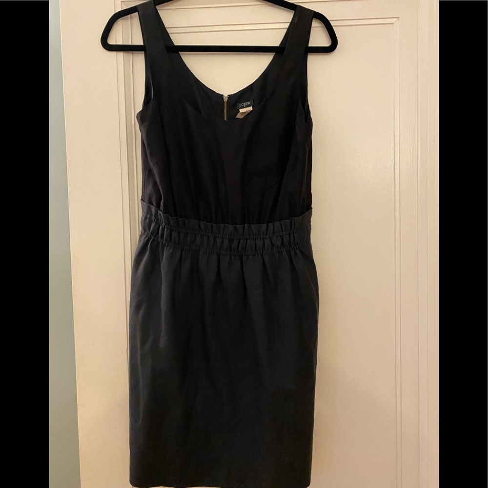 UEC j crew dress - bodice is black silk and bottom is dark grey wool polyester.
